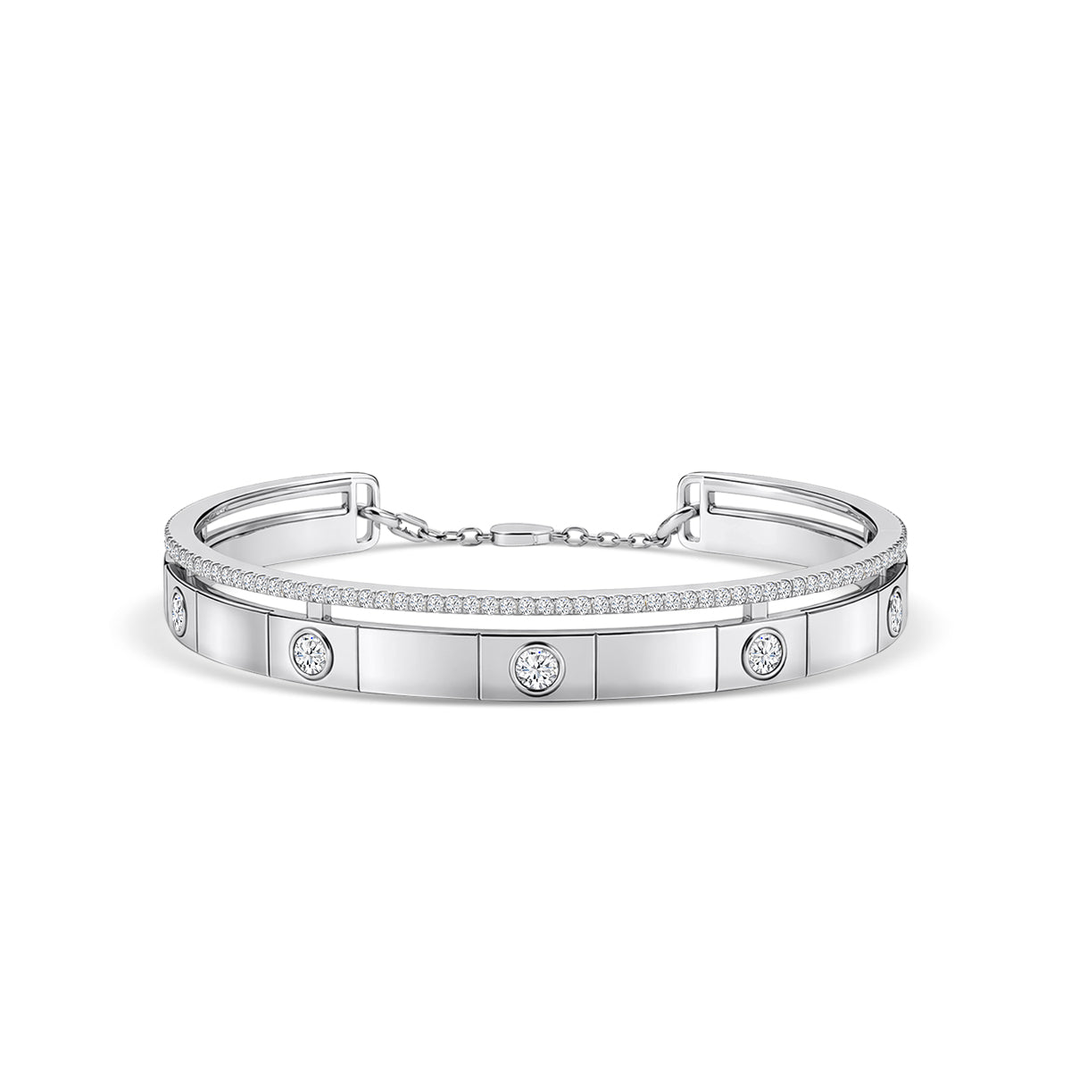 18KW 1.174 CTW DIAMOND CHELSEA BANGLE (67RD-0.61,7RD-0.56)