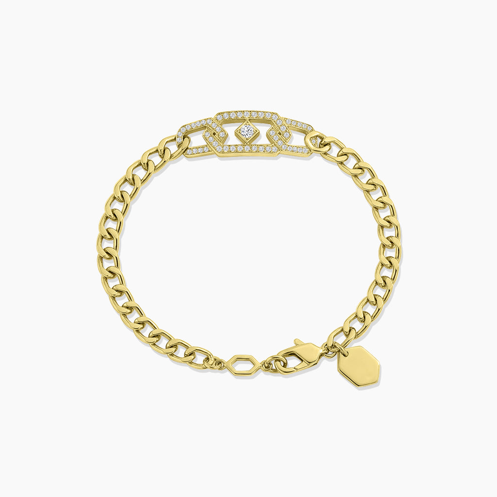 18KY 0.903 CTW DIAMOND ALIBI BRACELET (62RD-0.73,1PC-0.18)
