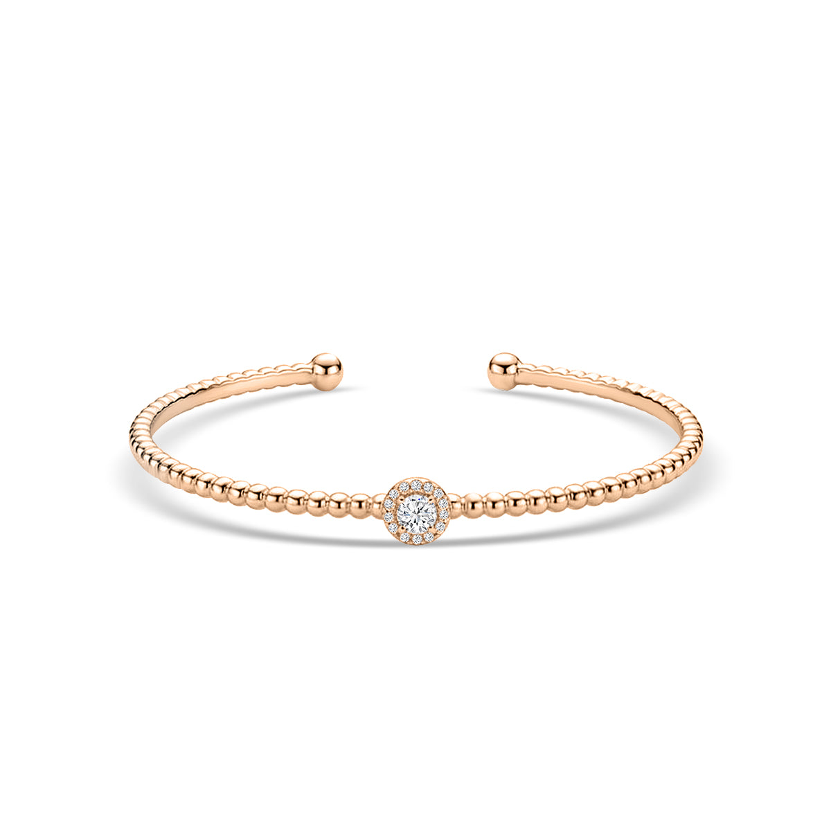 18KR 0.275 CTW DIAMOND ROCK BANGLE (16RD-0.04,1RD-0.24)