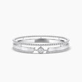 18KW 0.582 CTW DIAMOND ROCK BANGLE (74RD-0.36,1RD-0.22)