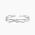 18KW 1.07 CTW DIAMOND DECO BANGLE (64RD-0.55,10BG-0.33,1EM-0.19)
