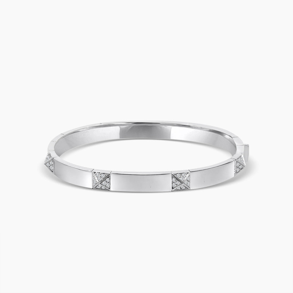 18KW 0.653 CTW DIAMOND PYRAMID BANGLE