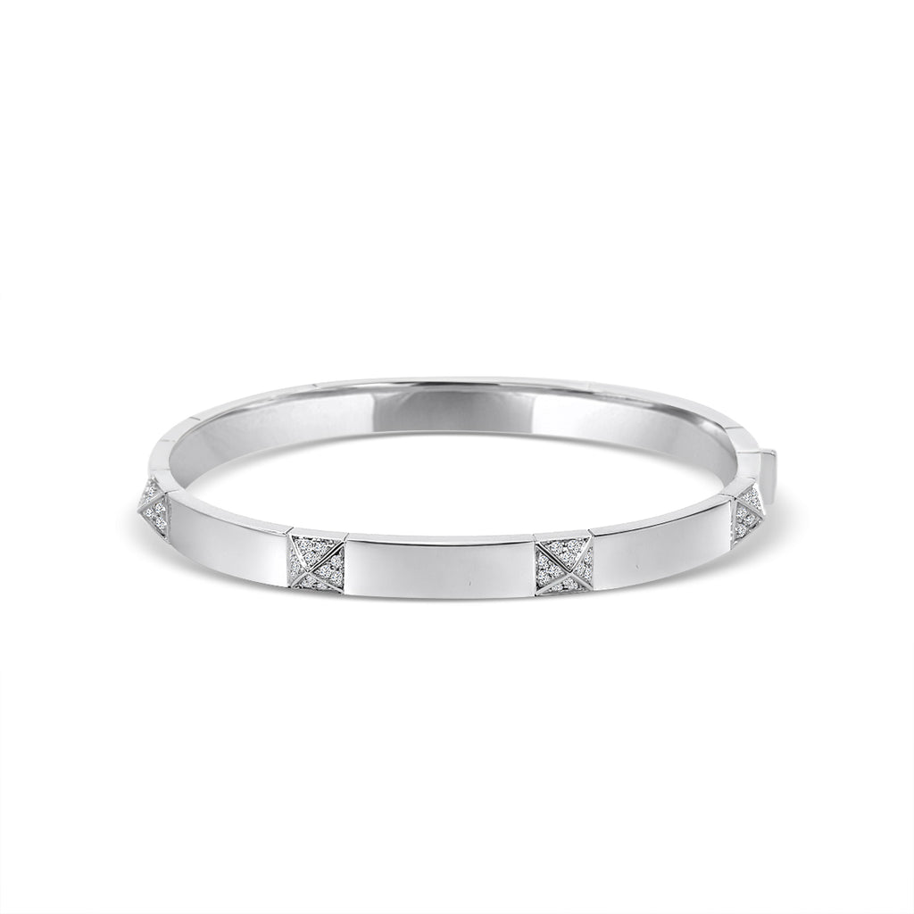 18KW 0.608 CTW DIAMOND PYRAMID BANGLE