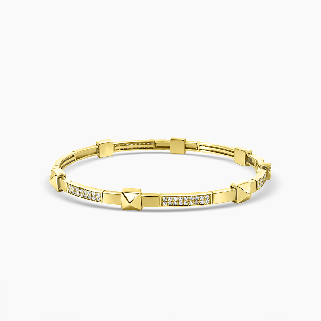 18KY 0.85 CTW DIAMOND PYRAMID BANGLE