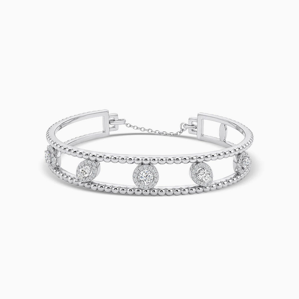 18KW 0.852 CTW DIAMOND ROCK BANGLE