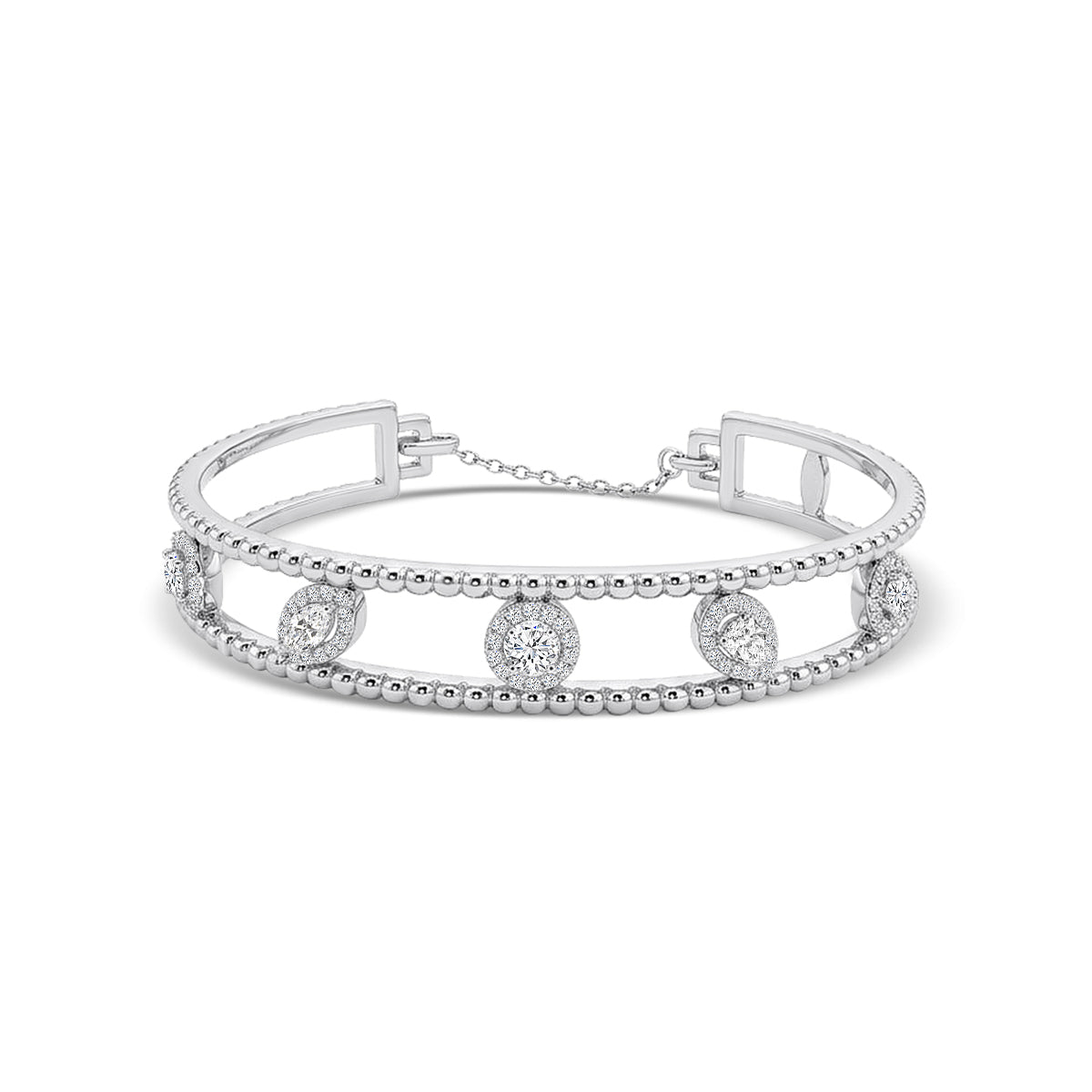 18KW 0.775 CTW DIAMOND ROCK BANGLE
