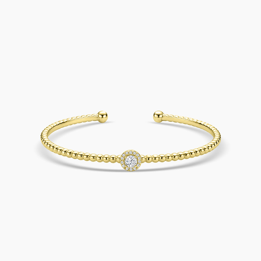 18KY 0.265 CTW DIAMOND ROCK BANGLE