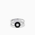 18KW 0.13 CTW DIAMOND COCO RING WITH BLACK ONYX