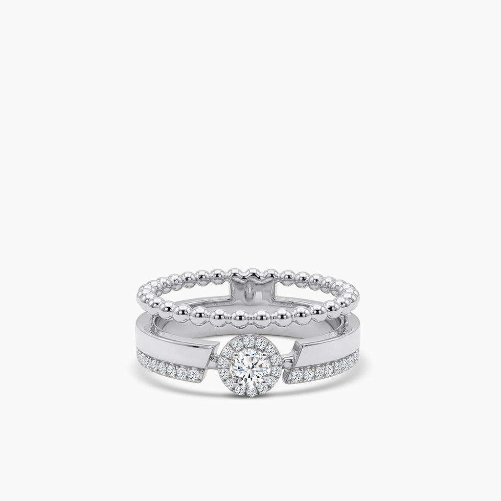 18KW 0.287 CTW DIAMOND ROCK RING