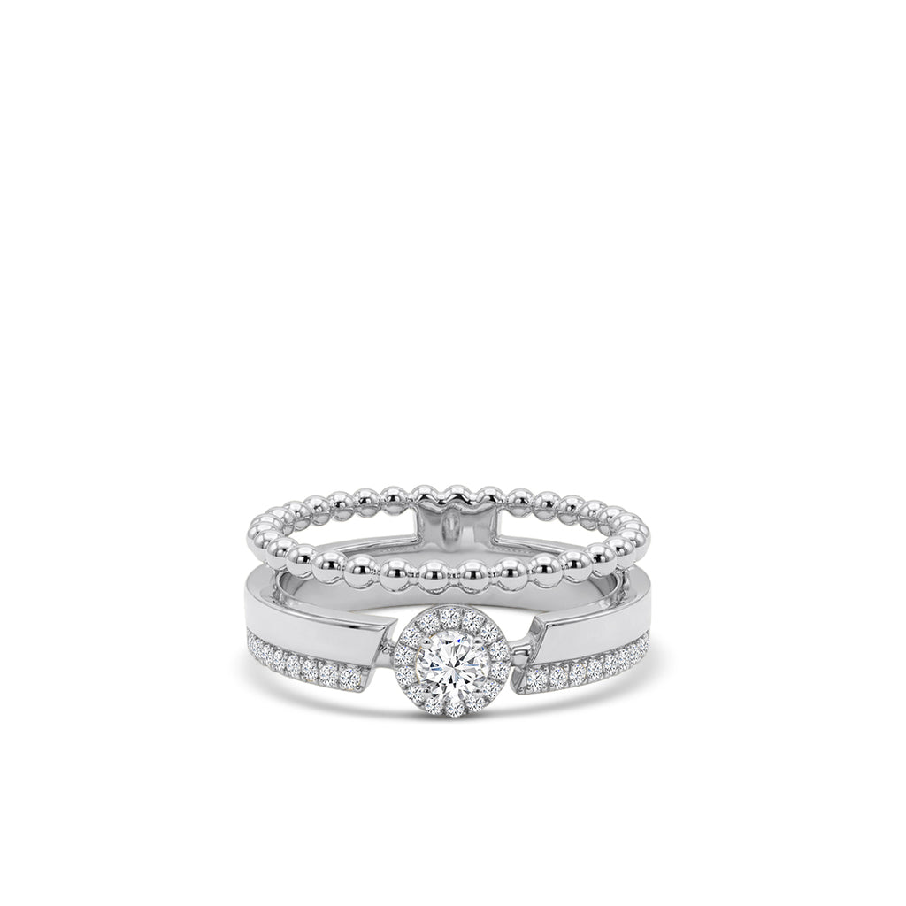 18KW 0.287 CTW DIAMOND ROCK RING