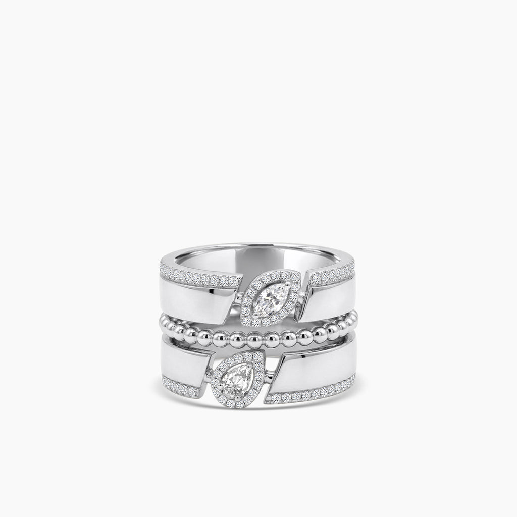 18KW 0.425 CTW DIAMOND ROCK RING