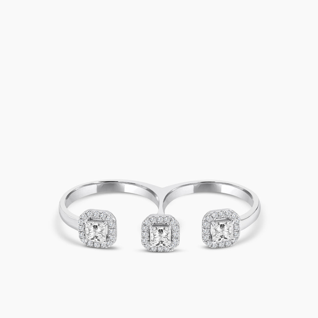 18KW 0.793 CTW DIAMOND ROCK RING (48RD-0.20,3AC-0.59)