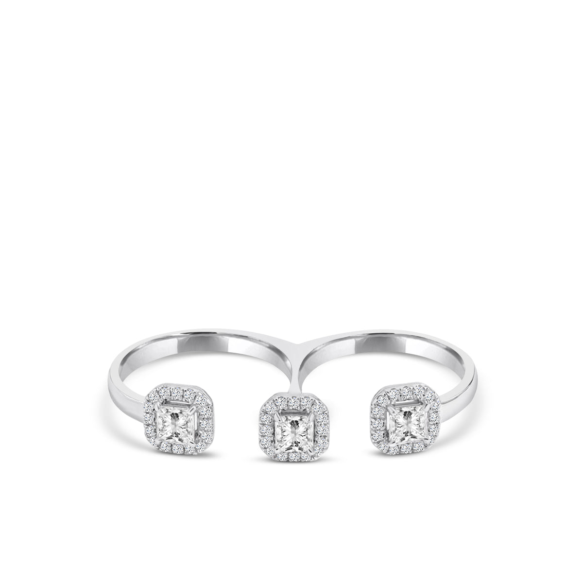 18KW 0.793 CTW DIAMOND ROCK RING (48RD-0.20,3AC-0.59)
