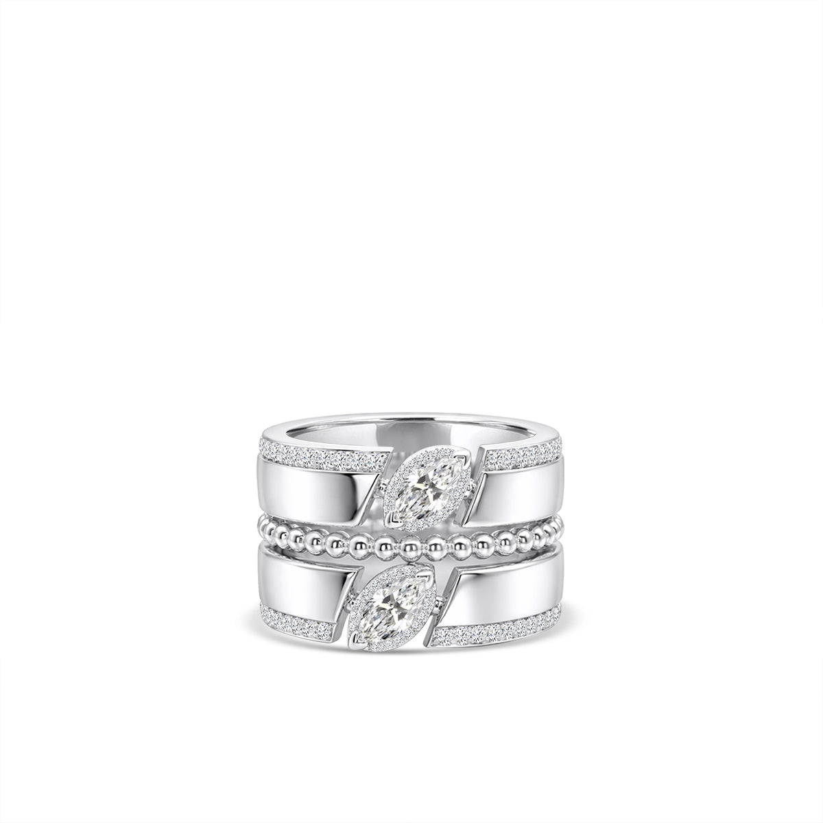18KW 0.471 CTW DIAMOND ROCK RING