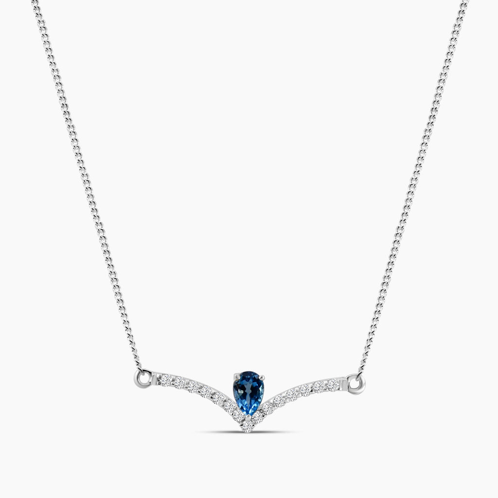 0.25 Diam Ctw With Blue Topz Pendent