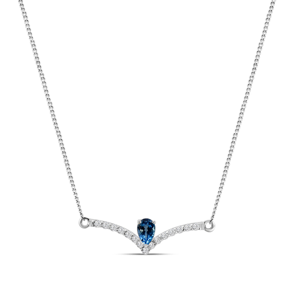 0.25 Diam Ctw With Blue Topz Pendent