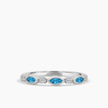 0.14 Ctw Marquise and Dot Diamond Band with Alt London Blue Topaz