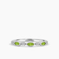 0.14 Ctw Marquise and Dot Diamond Band with Alt Peridot