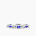 0.14 Ctw Marquise and Dot Diamond Band with Alt Sapphire