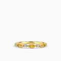 10KY 0.14 Ctw Marquise and Dot Diamond Band with Alt Citrine