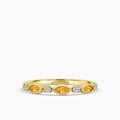 0.14 Ctw Marquise and Dot Diamond Band with Alt Citrine