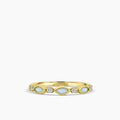 10KY 0.14 Ctw Marquise and Dot Diamond Band with Alt Opal
