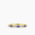 10KY 0.14 Ctw Marquise and Dot Diamond Band with Alt Sapphire