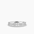 10KW 0.25 Ctw Double Hexagon and Dot with Milgrain Diamond Band