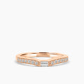 0.25 Ctw Curved Centered Baguette with Milgrain Diamond Band