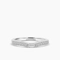 0.50 Ctw Curved Centered Baguette with Milgrain Diamond Band