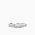 14KW 0.50 Ctw Curved Centered Baguette with Milgrain Diamond Band